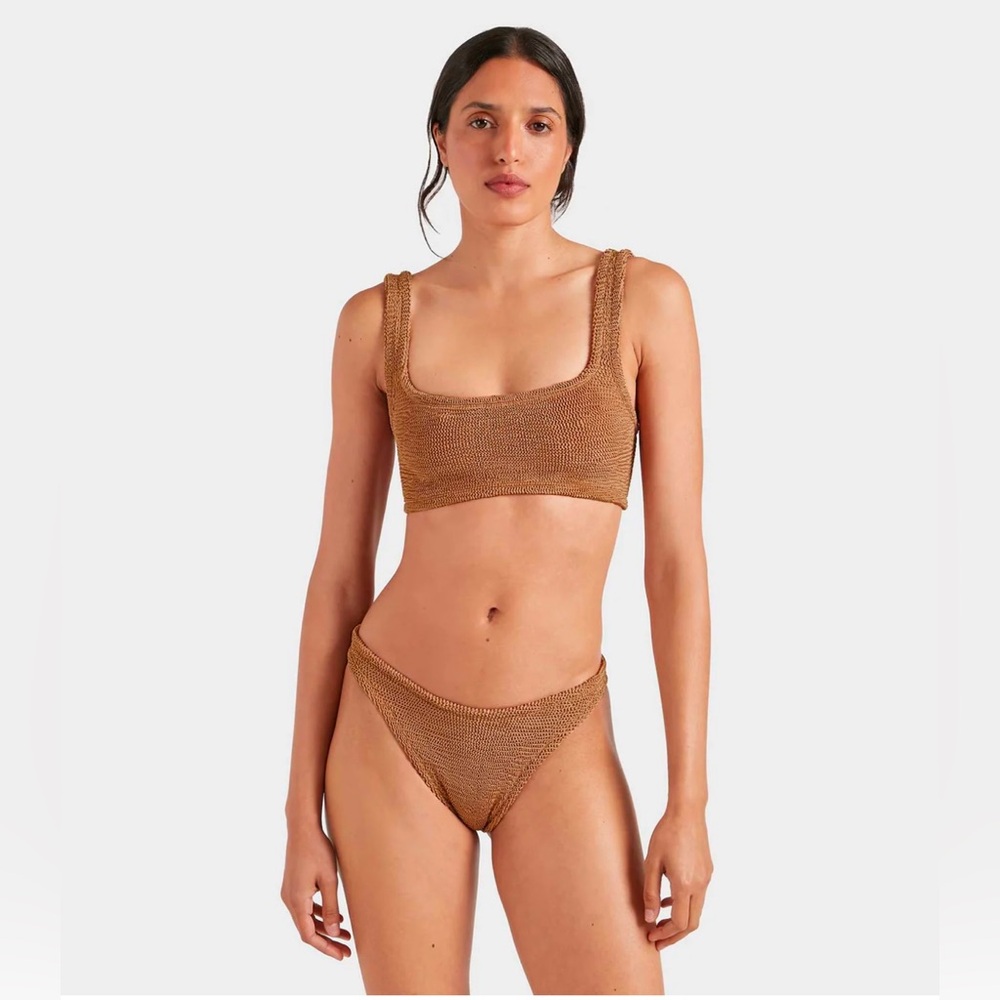 Hunza G Xandra Bikini Metallic Cocoa